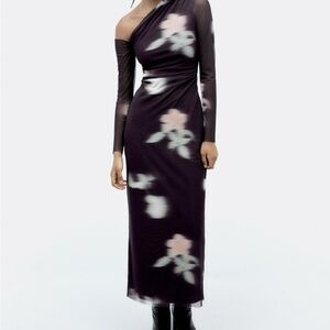 Zara Elegant One-Shoulder Floral Dress